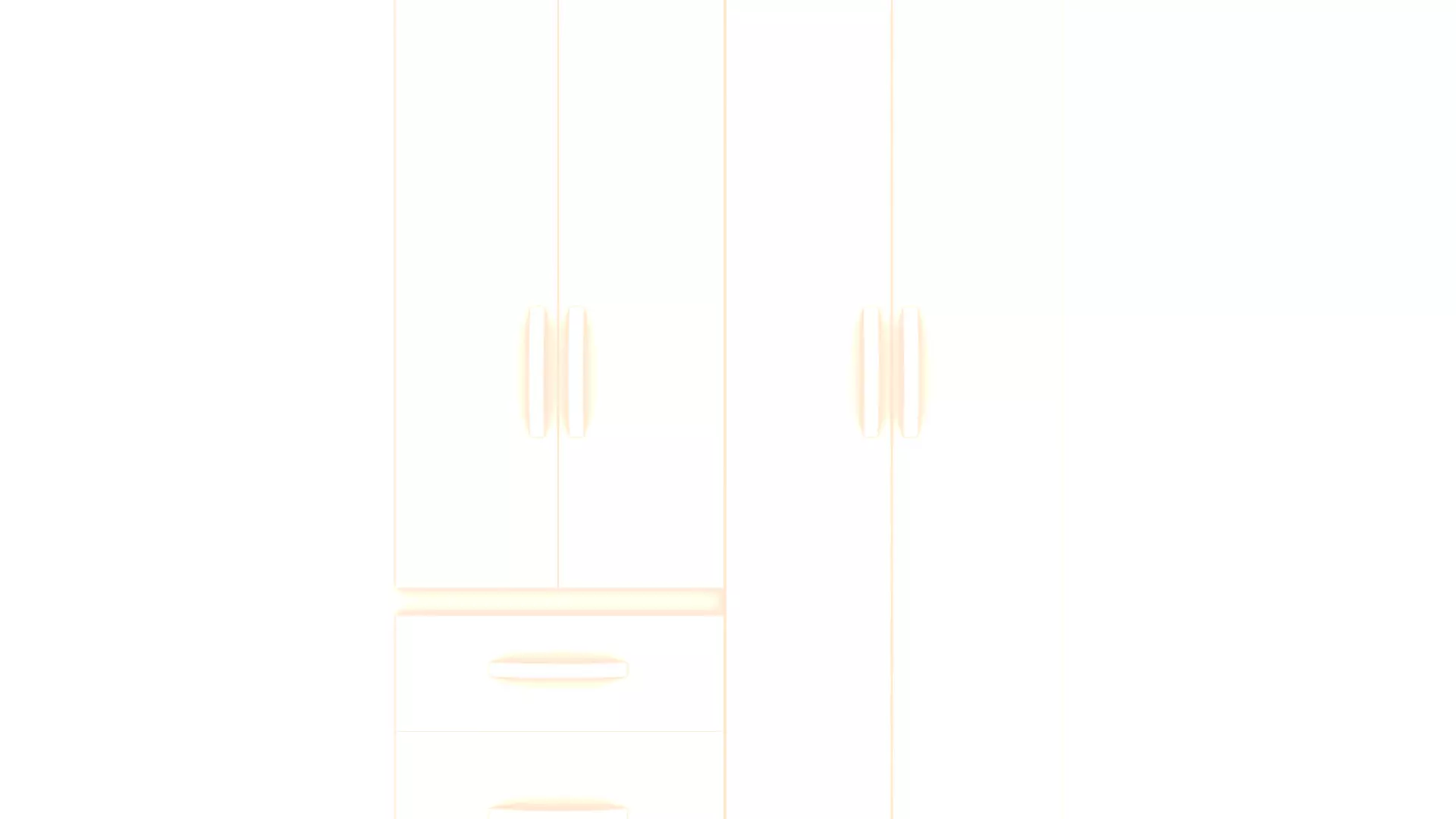 Modern 4-Door Cabinet with Mirror - Bedroom Storage Furniture Low-poly 3D model_0