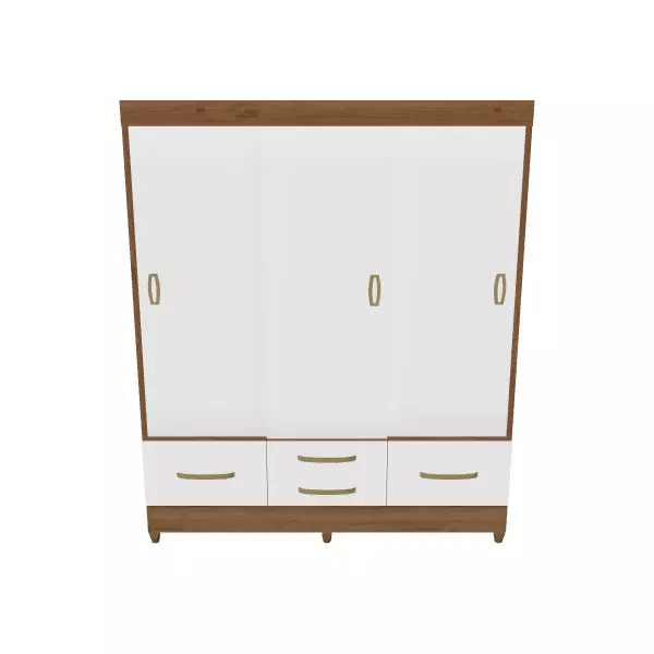 3D Sliding Door Wardrobe - Modern Cabinet Furniture Low-poly 3D model