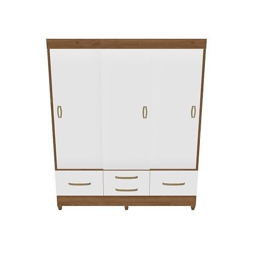 3D Sliding Door Wardrobe - Modern Cabinet Furniture Low-poly 3D model