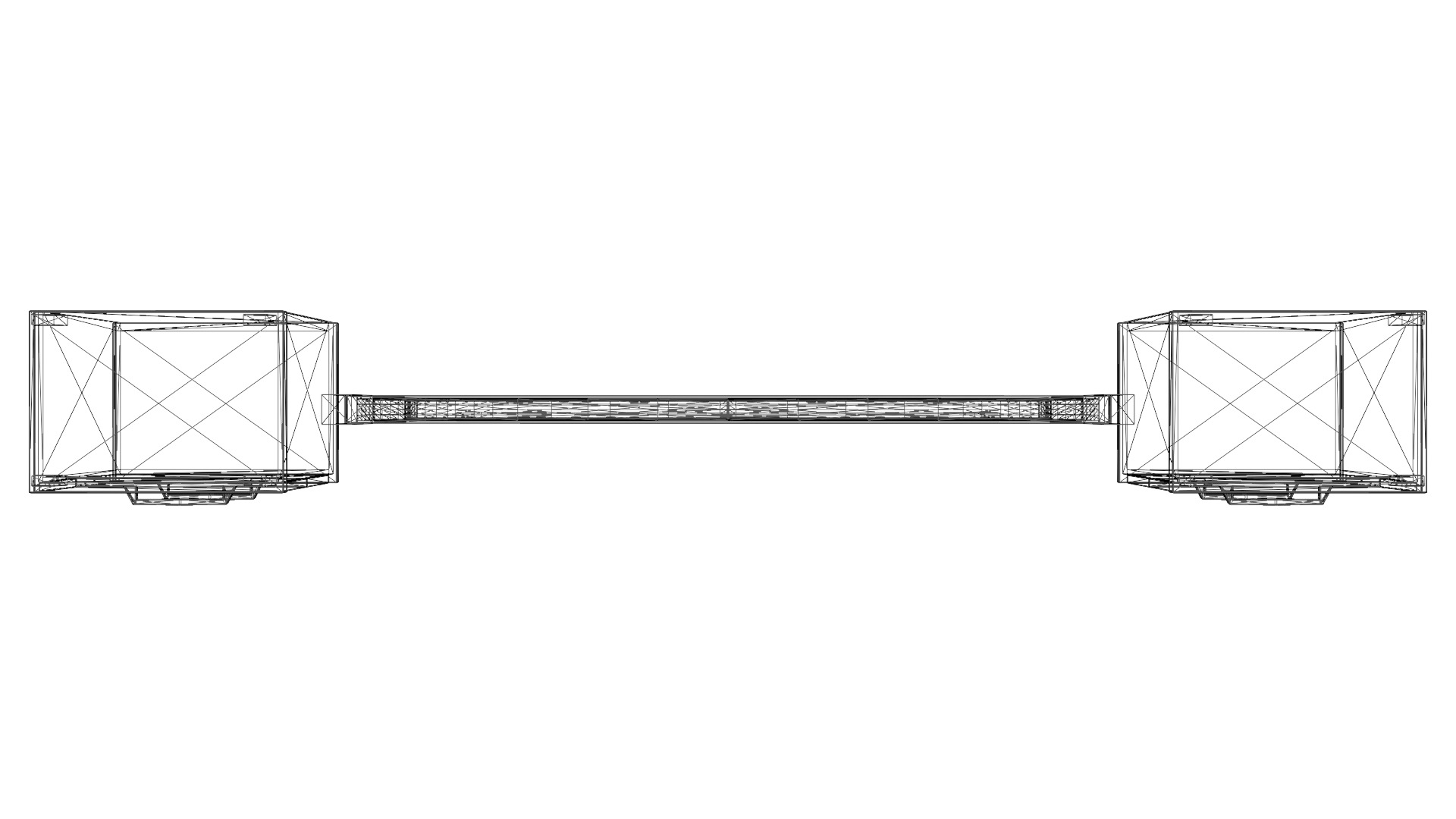 Modern Queen Headboard with Nightstands - 3D Bed Set Model Low-poly 3D model_21