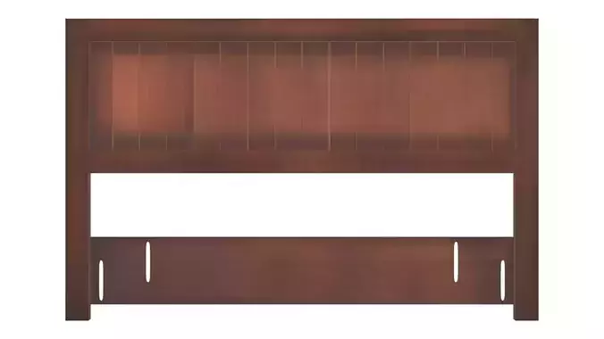 Elegant Super King Bed Headboard 3D Model for Bedroom Furniture