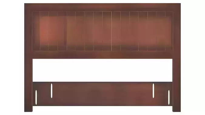 Modern Bed Headboard 3D Model - Detailed Bedroom Furniture