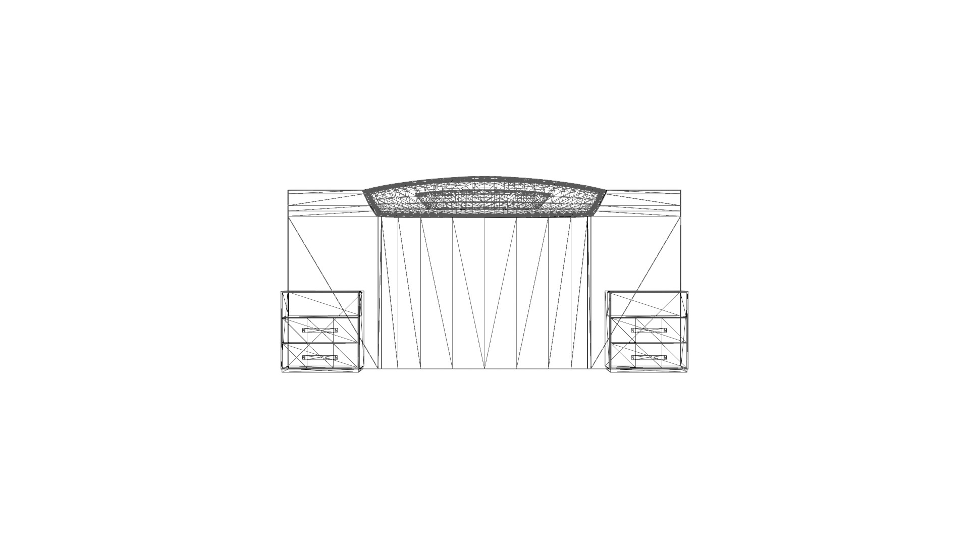 Matrimonial Bed Headboard with Side Tables Low-poly 3D model_3