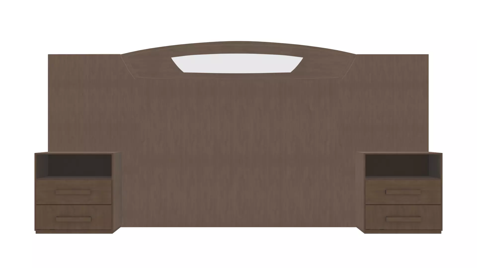 Matrimonial Bed Headboard with Side Tables Low-poly 3D model_0