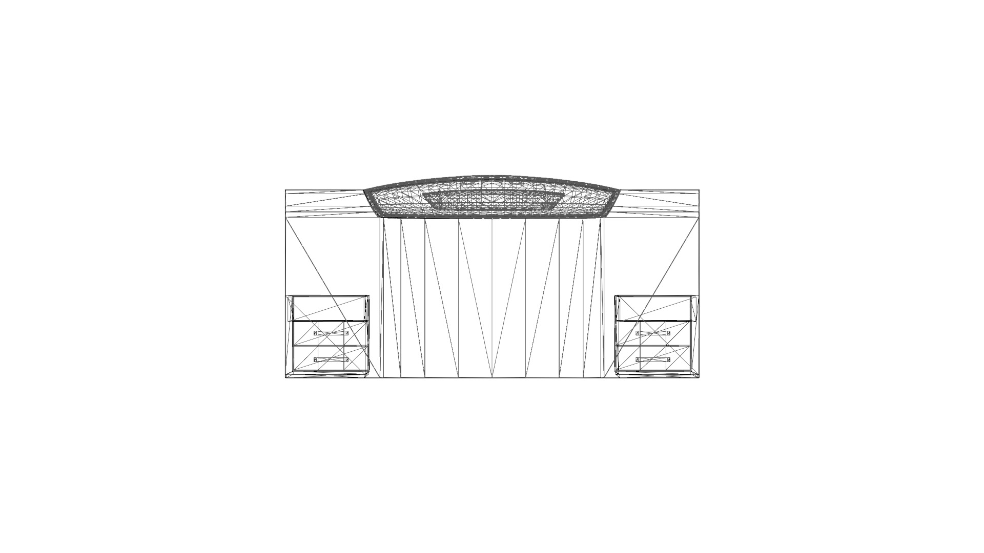 Matrimonial Bed Headboard with Side Tables Low-poly 3D model_7