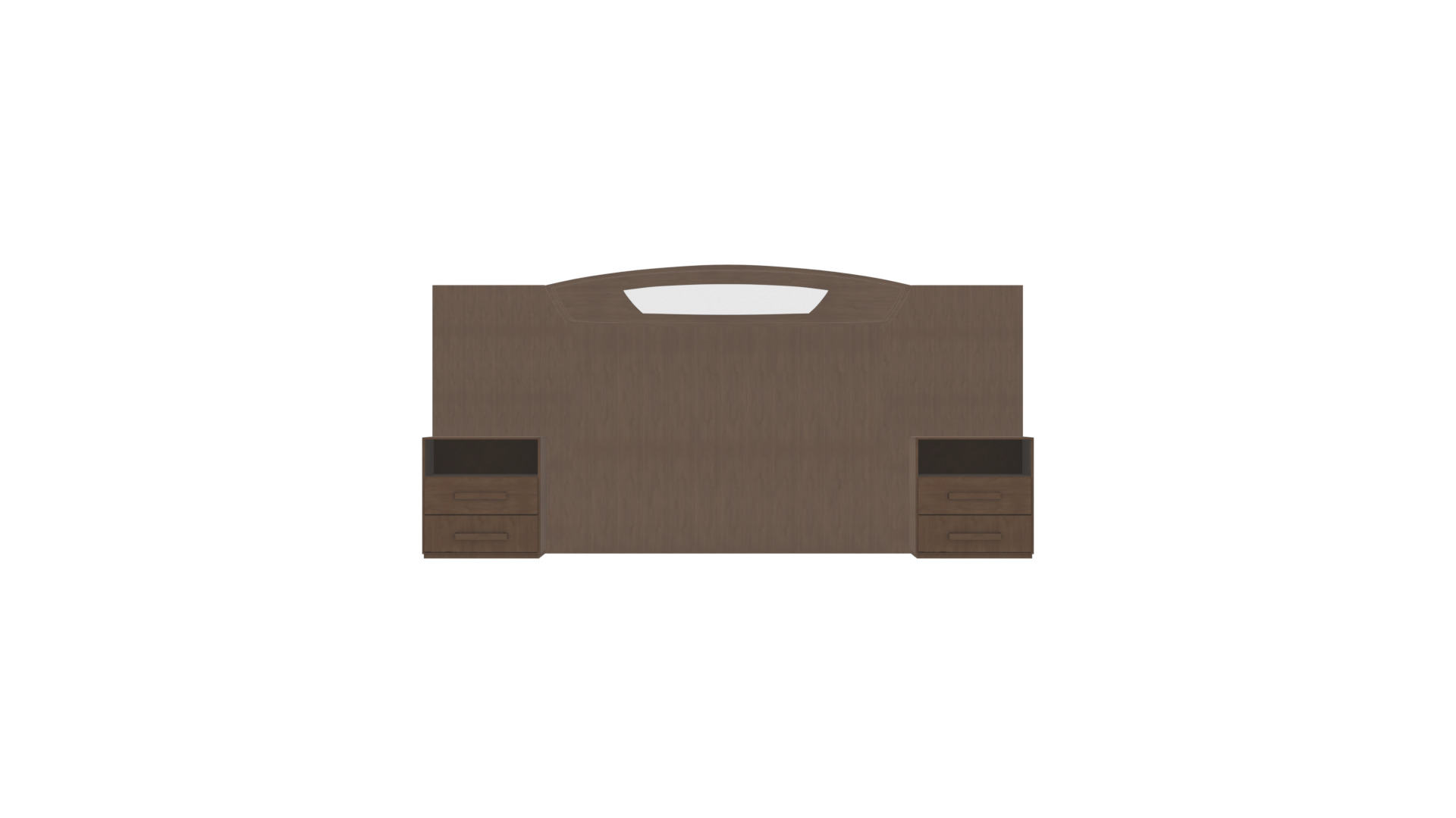 Matrimonial Bed Headboard with Side Tables Low-poly 3D model_2