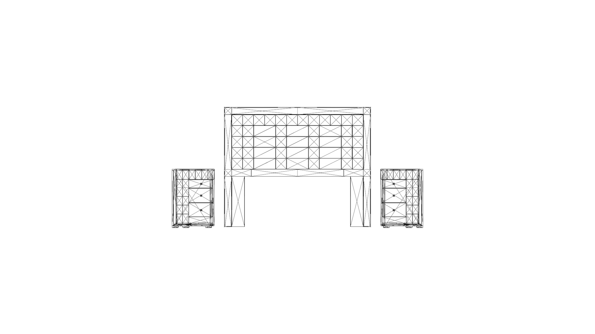 King-Sized Bed Headboard with Nightstands - 3D Furniture Model Low-poly 3D model_7