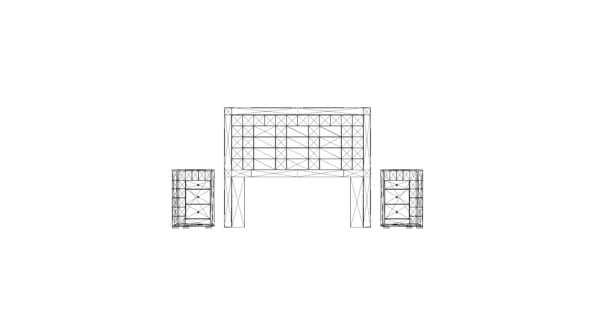 King-Sized Bed Headboard with Nightstands - 3D Furniture Model Low-poly 3D model_3