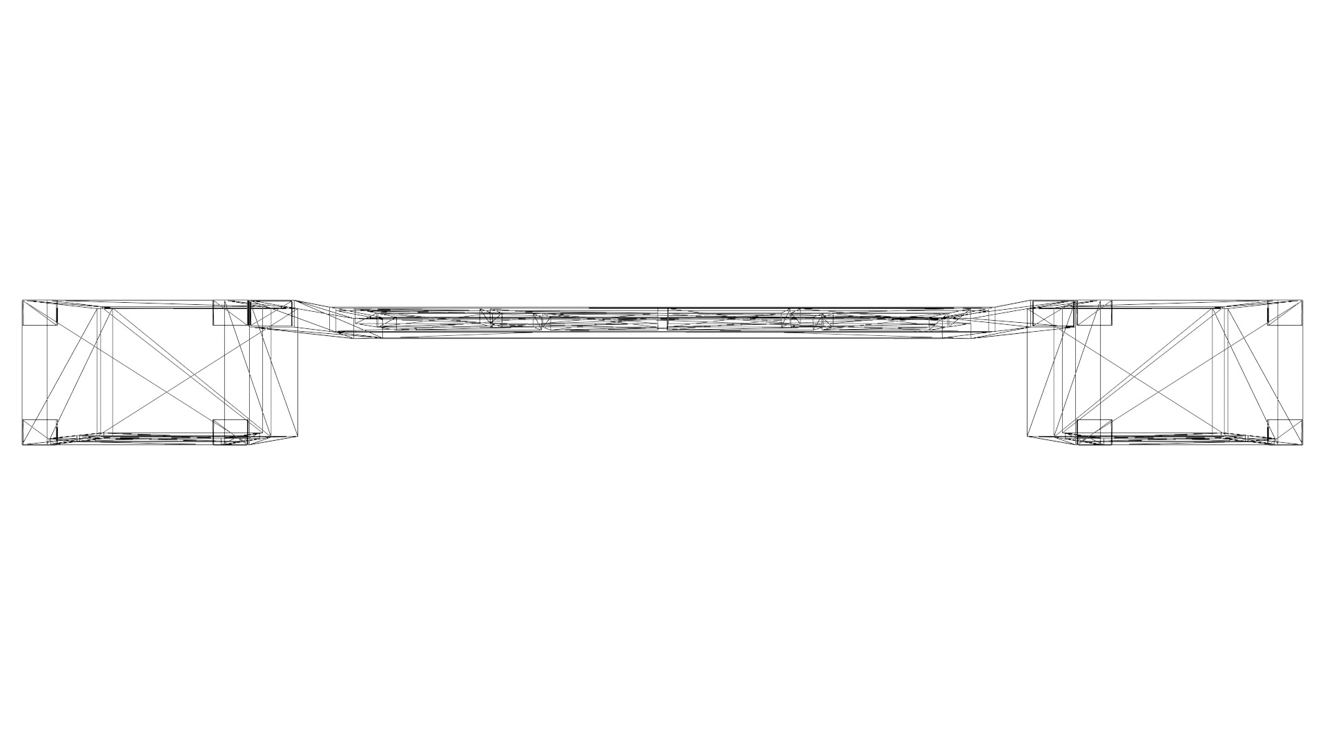 Modern King Size Bed Headboard with Nightstands Low-poly 3D model_21