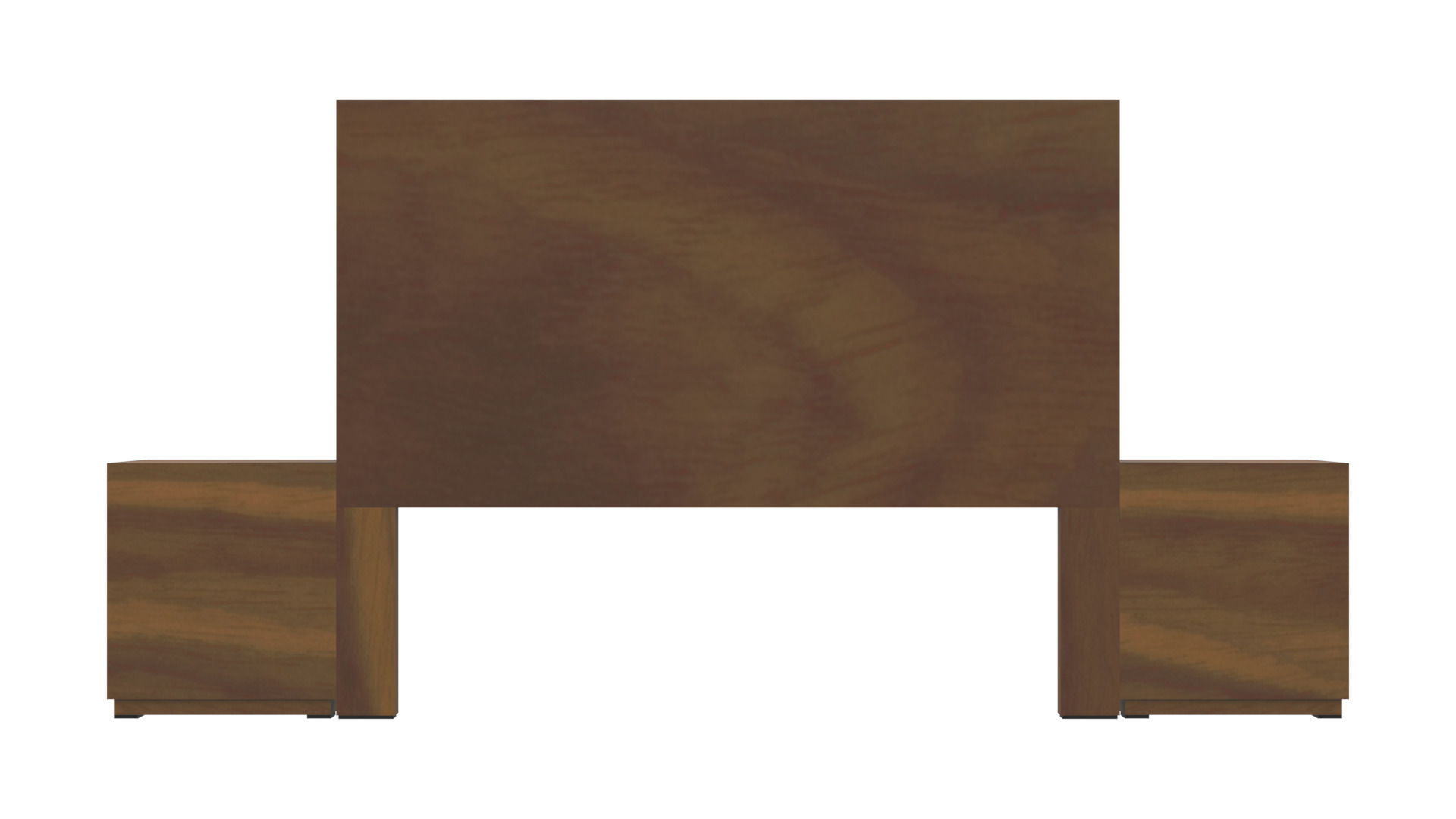 King Headboard with Nightstands 3D Model Low-poly 3D model_4