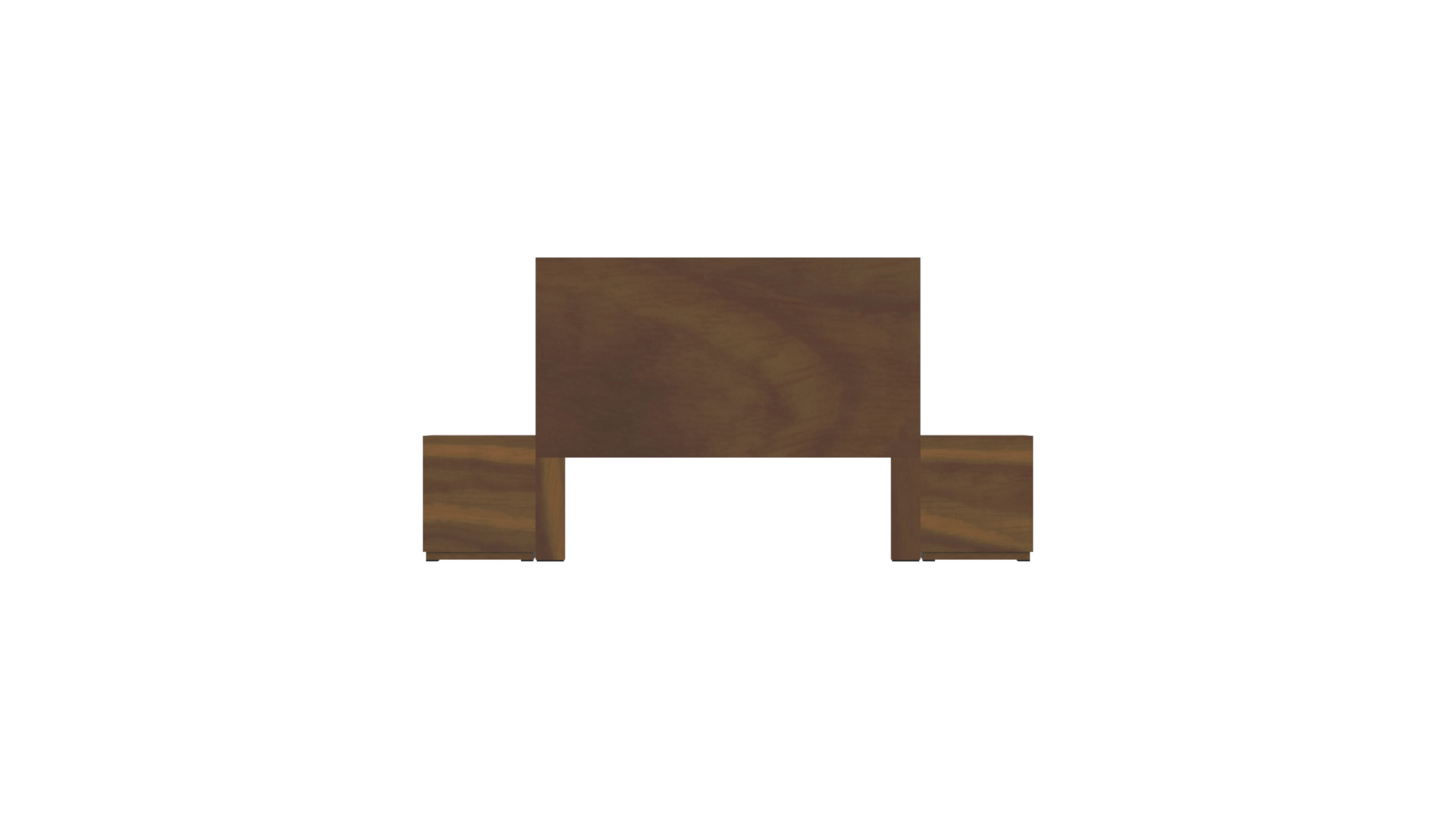 King Headboard with Nightstands 3D Model Low-poly 3D model_6