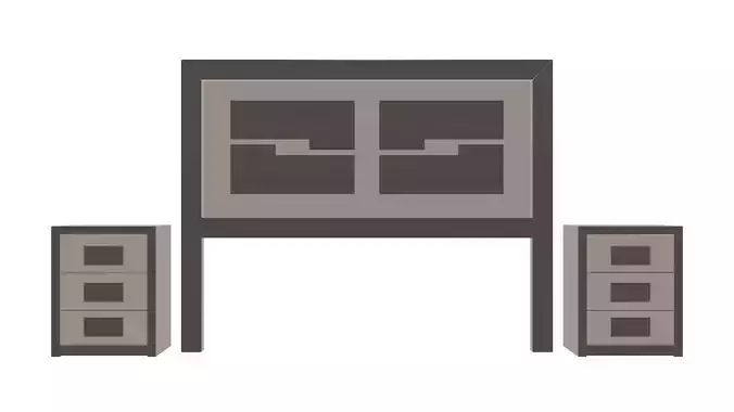 Modern King Size Bed Headboard with Lighted Side Tables