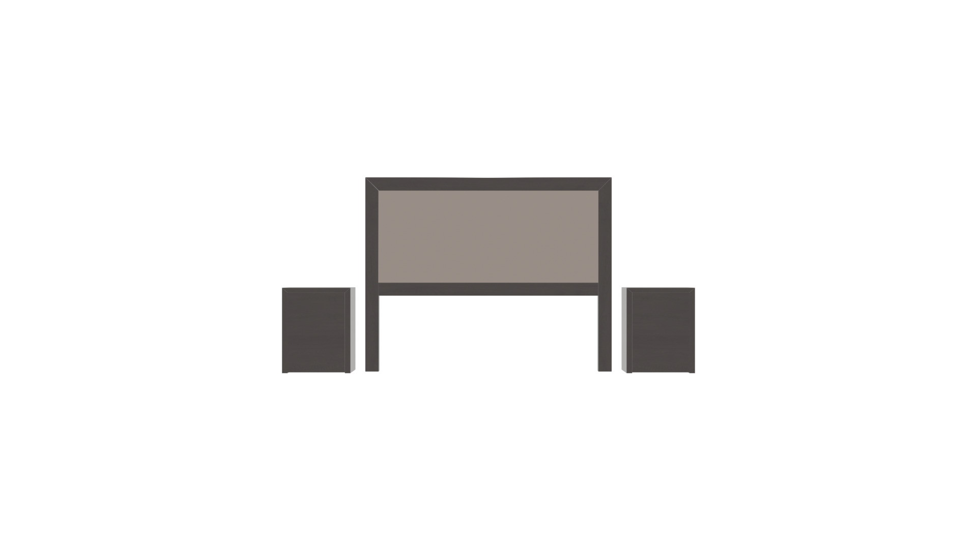 Modern King Size Bed Headboard with Lighted Side Tables Low-poly 3D model_6