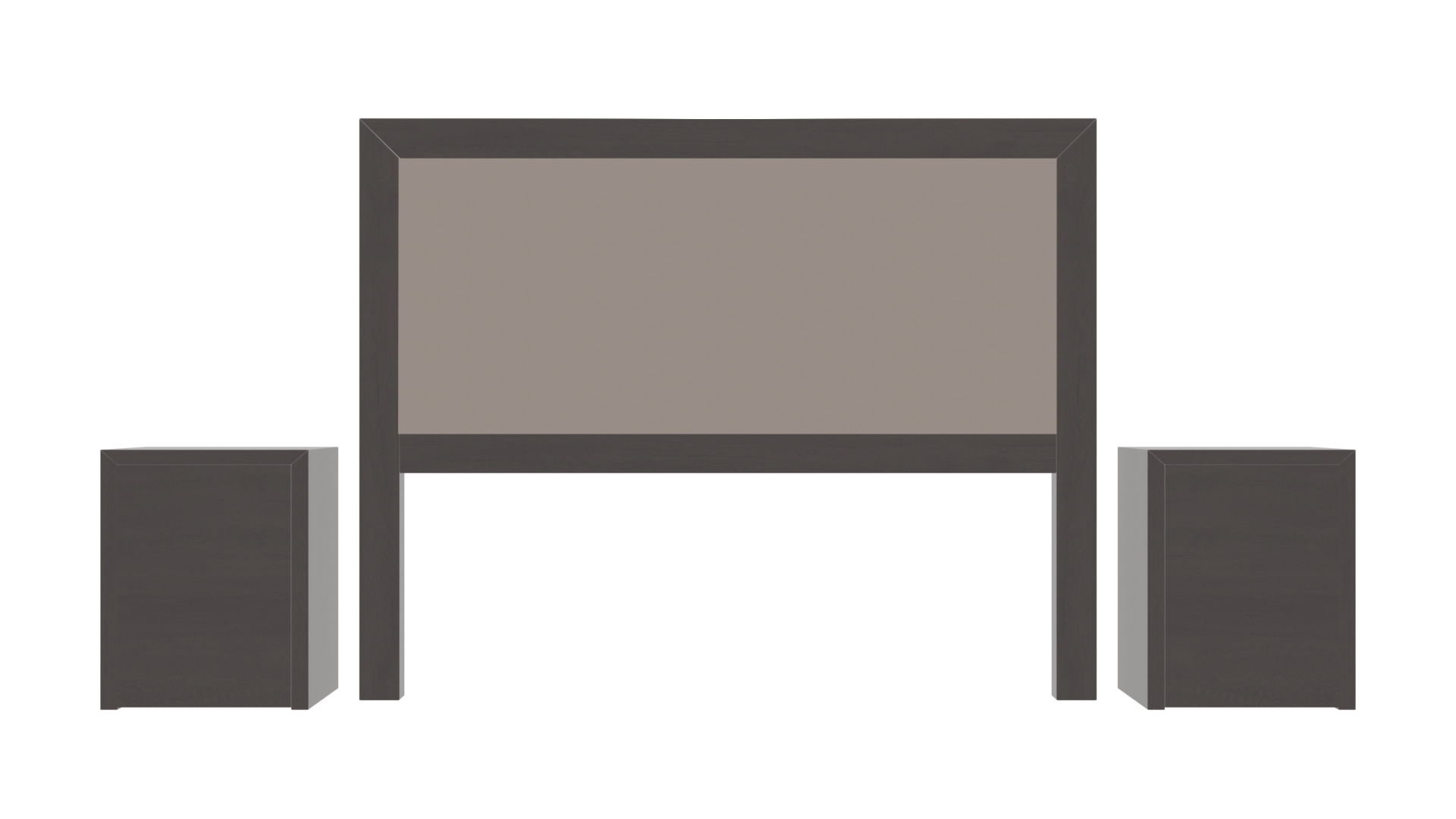 Modern King Size Bed Headboard with Lighted Side Tables Low-poly 3D model_4