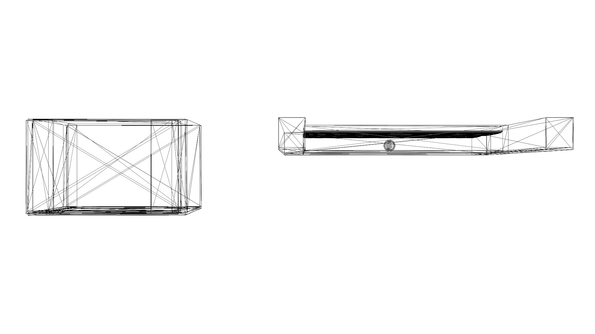 Minimalist Single Bed Headboard and Nightstand Set Low-poly 3D model_21