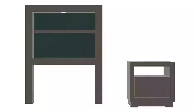 Minimalist Single Bed Headboard and Nightstand Set