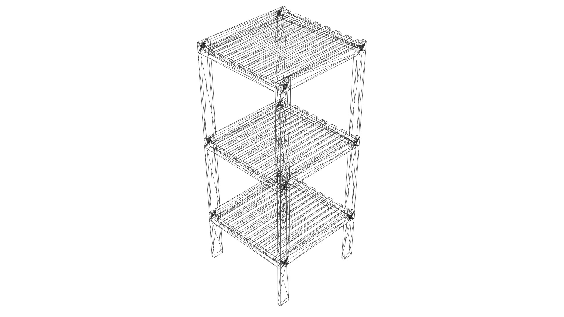 Modern Dual-Shelf Wall Cabinet 3D Model Low-poly 3D model_25