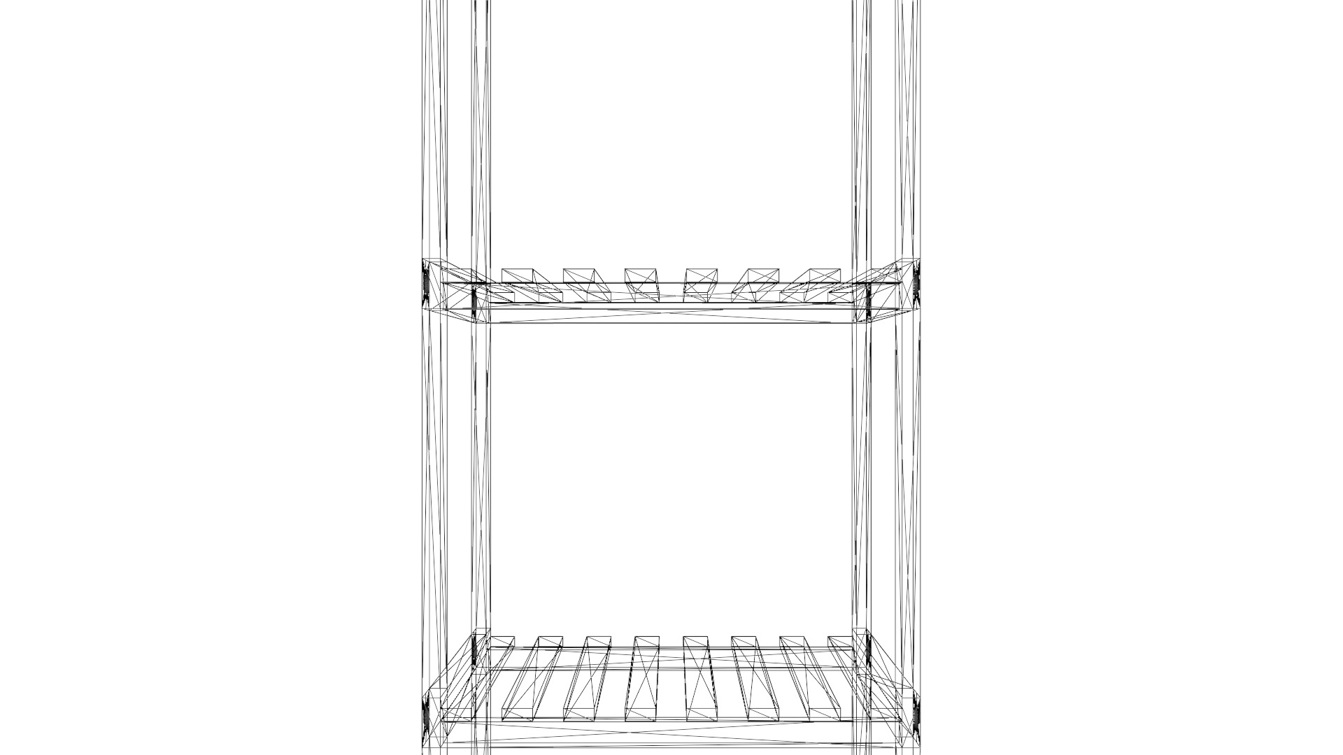 Modern Dual-Shelf Wall Cabinet 3D Model Low-poly 3D model_1