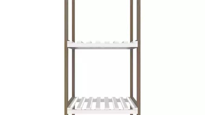 Modern Dual-Shelf Wall Cabinet 3D Model Low-poly 3D model
