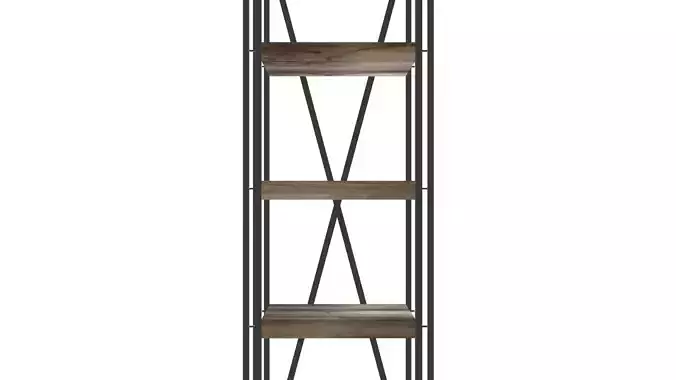 Industrial-Style Oxide Levels Shelf Table 3D Model