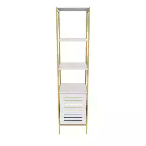 Wooden Shelf Unit with 3 Trays and Drawer