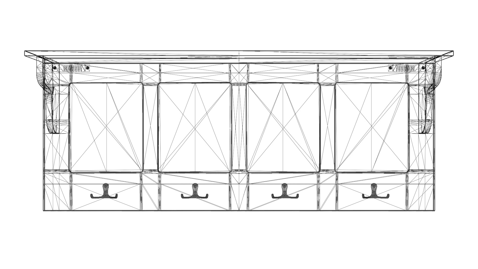 Modern Wall Shelf - Stylish Furniture Addition Low-poly 3D model_1