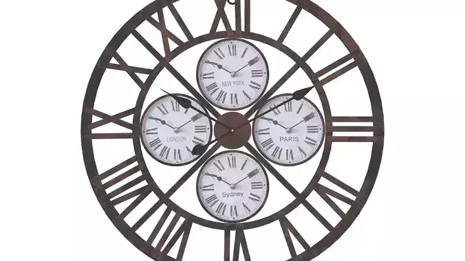 Industrial Metal Wall Clock - 66 cm Decorative Timepiece