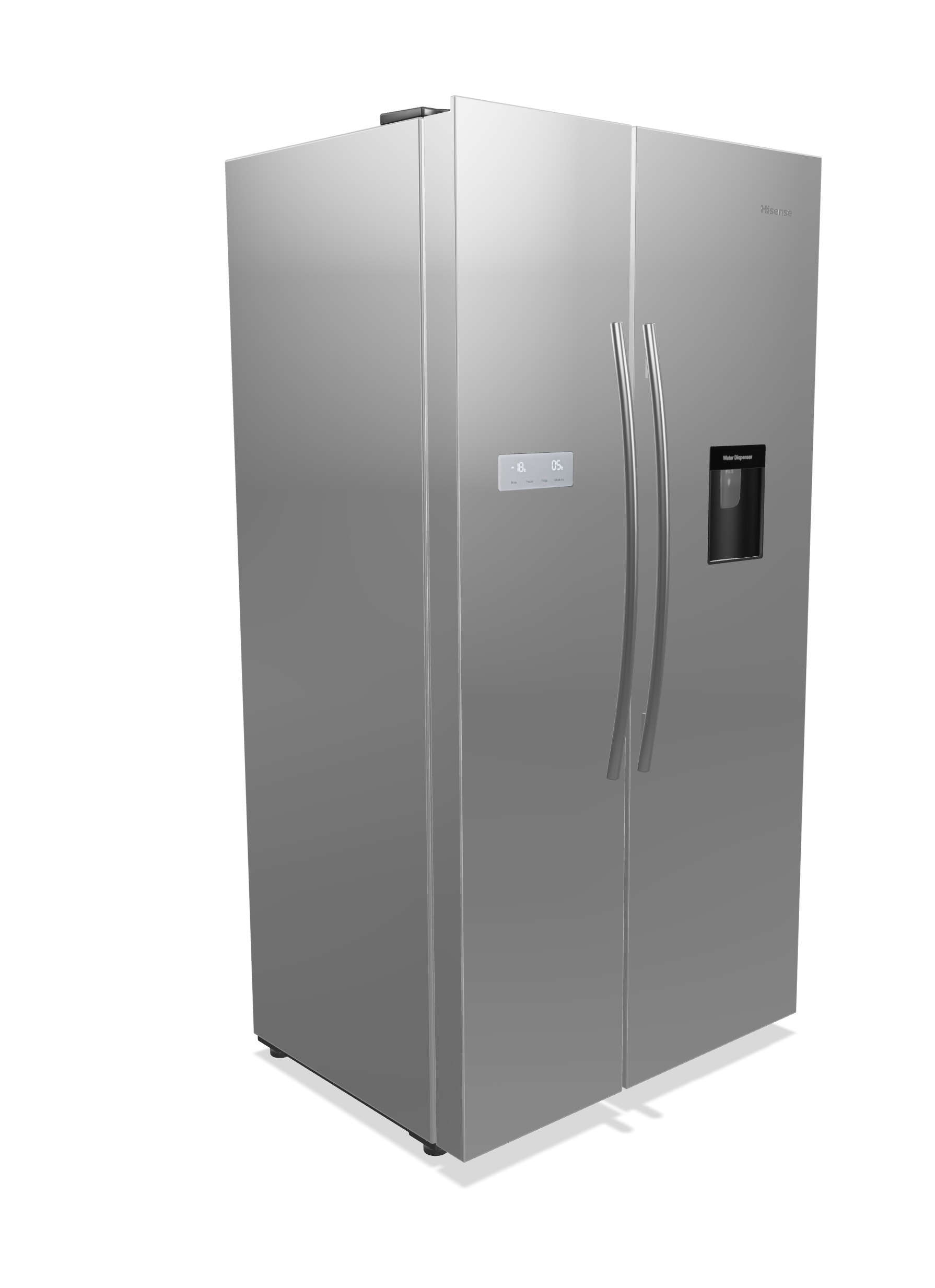 Side-by-Side Refrigerator 3D Model for Kitchen Appliance Low-poly 3D model_1