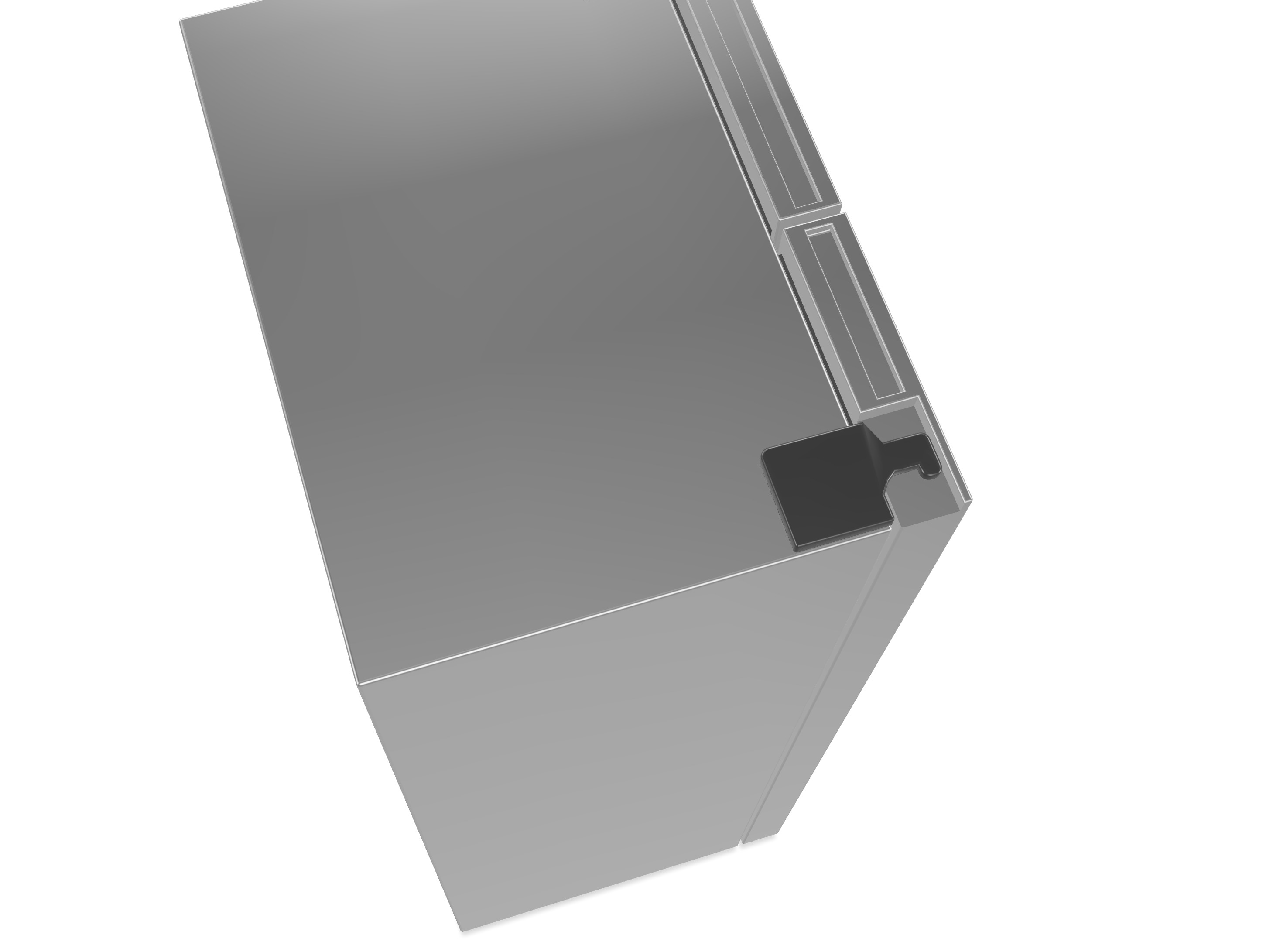 Side-by-Side Refrigerator 3D Model for Kitchen Appliance Low-poly 3D model_5