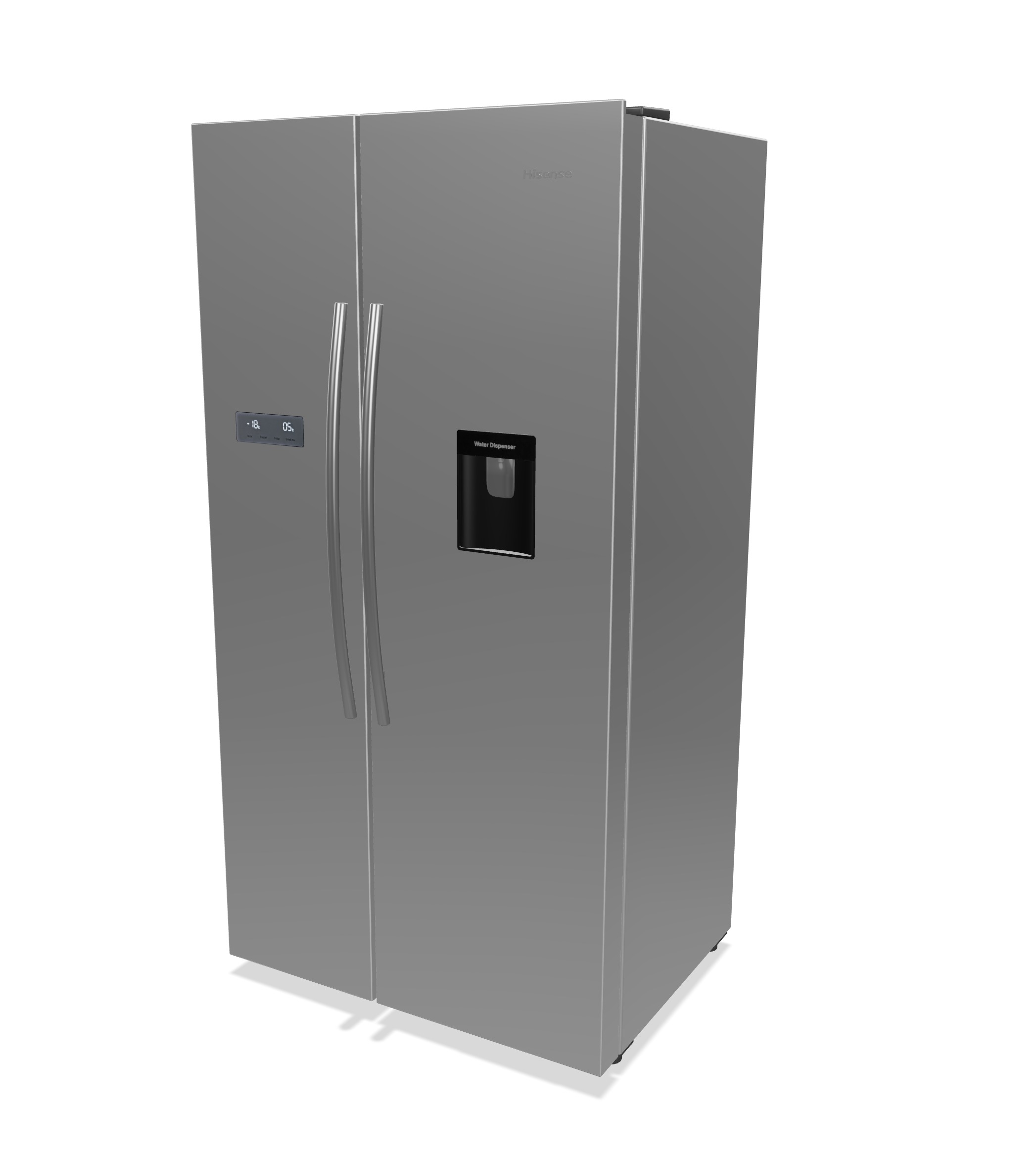 Side-by-Side Refrigerator 3D Model for Kitchen Appliance Low-poly 3D model_3
