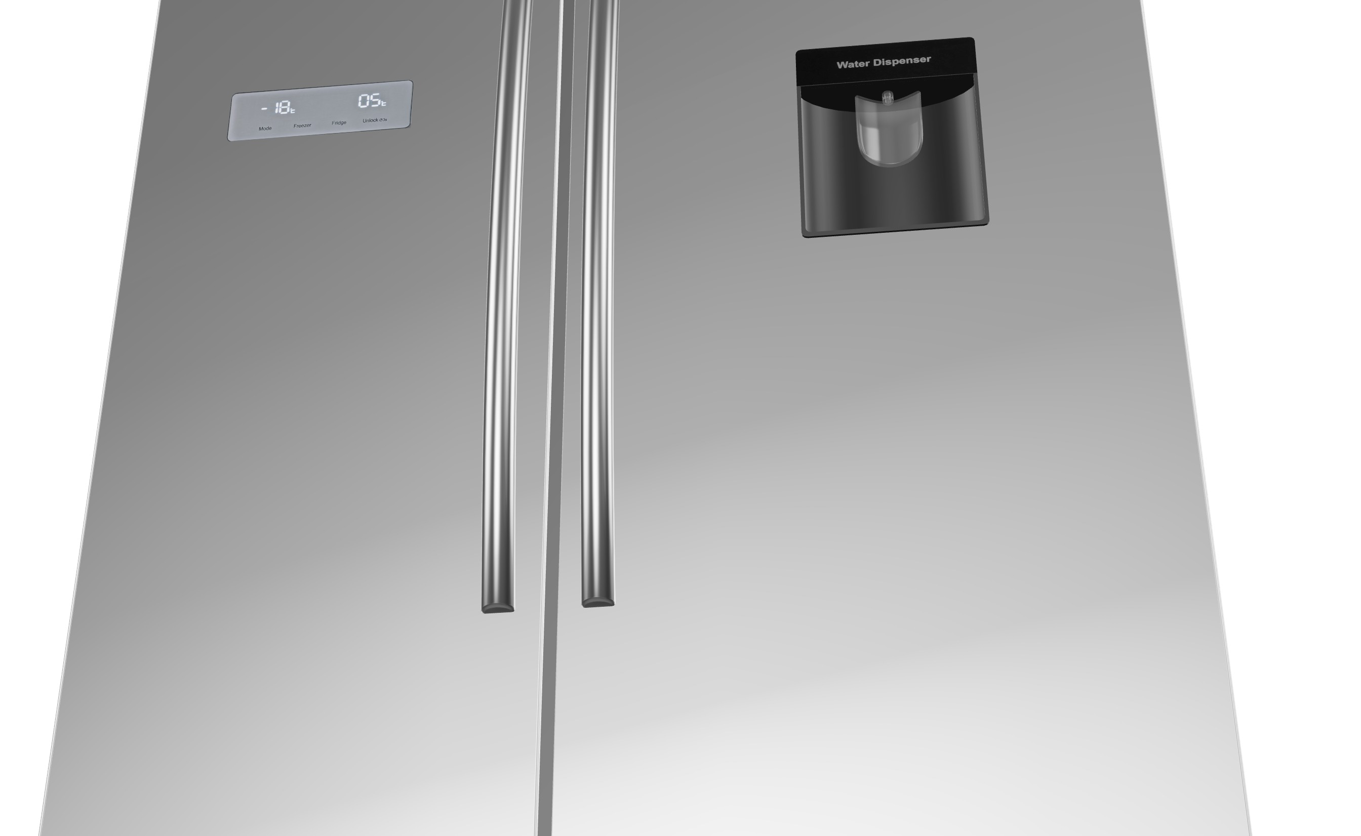 Side-by-Side Refrigerator 3D Model for Kitchen Appliance Low-poly 3D model_4