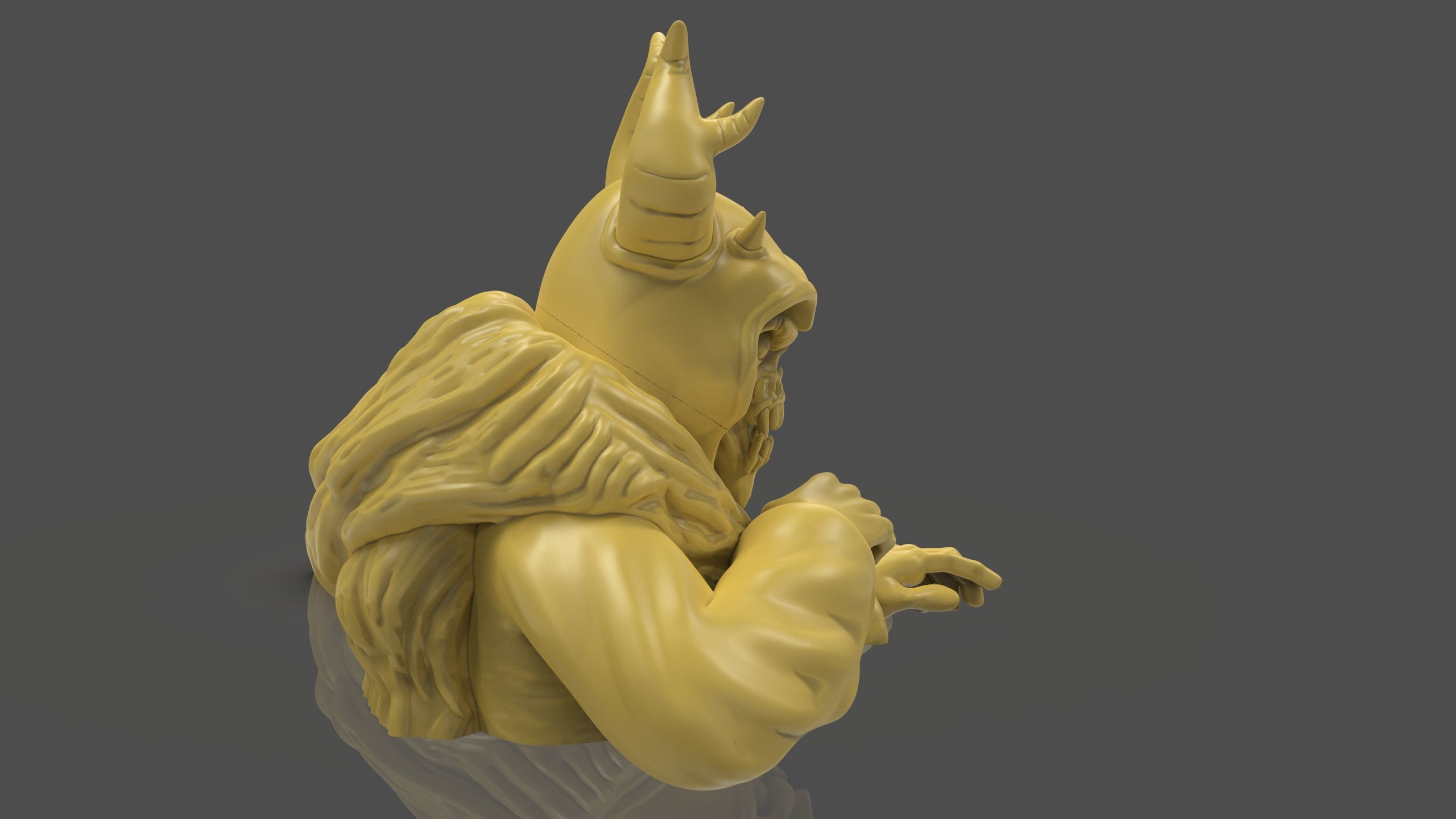 Horned King Bust Sculpt 3D print model_5