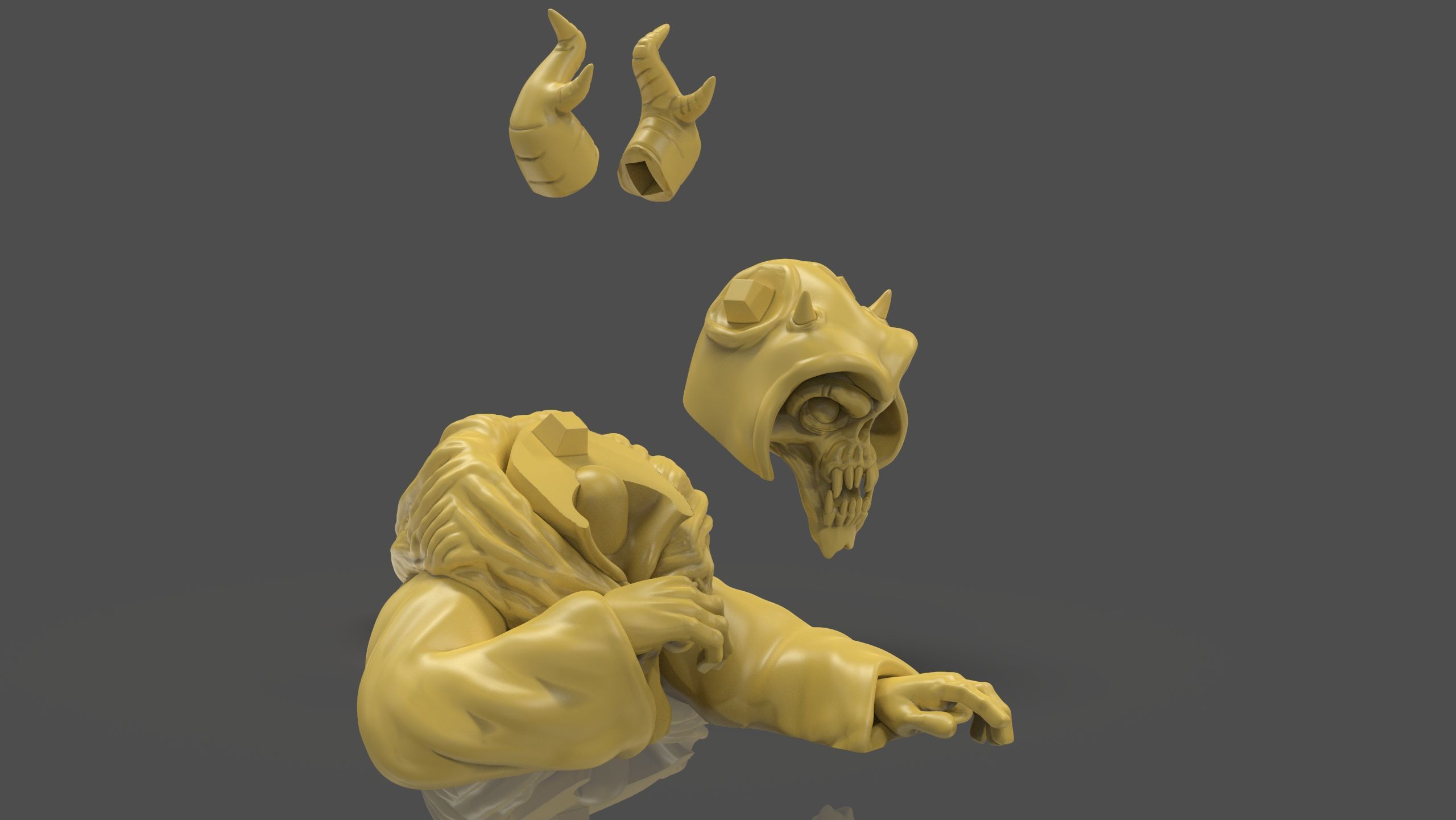 Horned King Bust Sculpt 3D print model_17