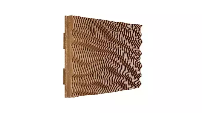 Parametric Wavy Wooden Wall Decor 14 - wood cutting machines 3D model