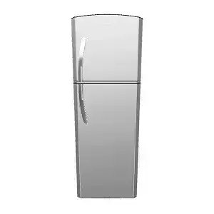 Realistic Top Mount Refrigerator 3D Model - Silver Appliance for Kitchen Designs