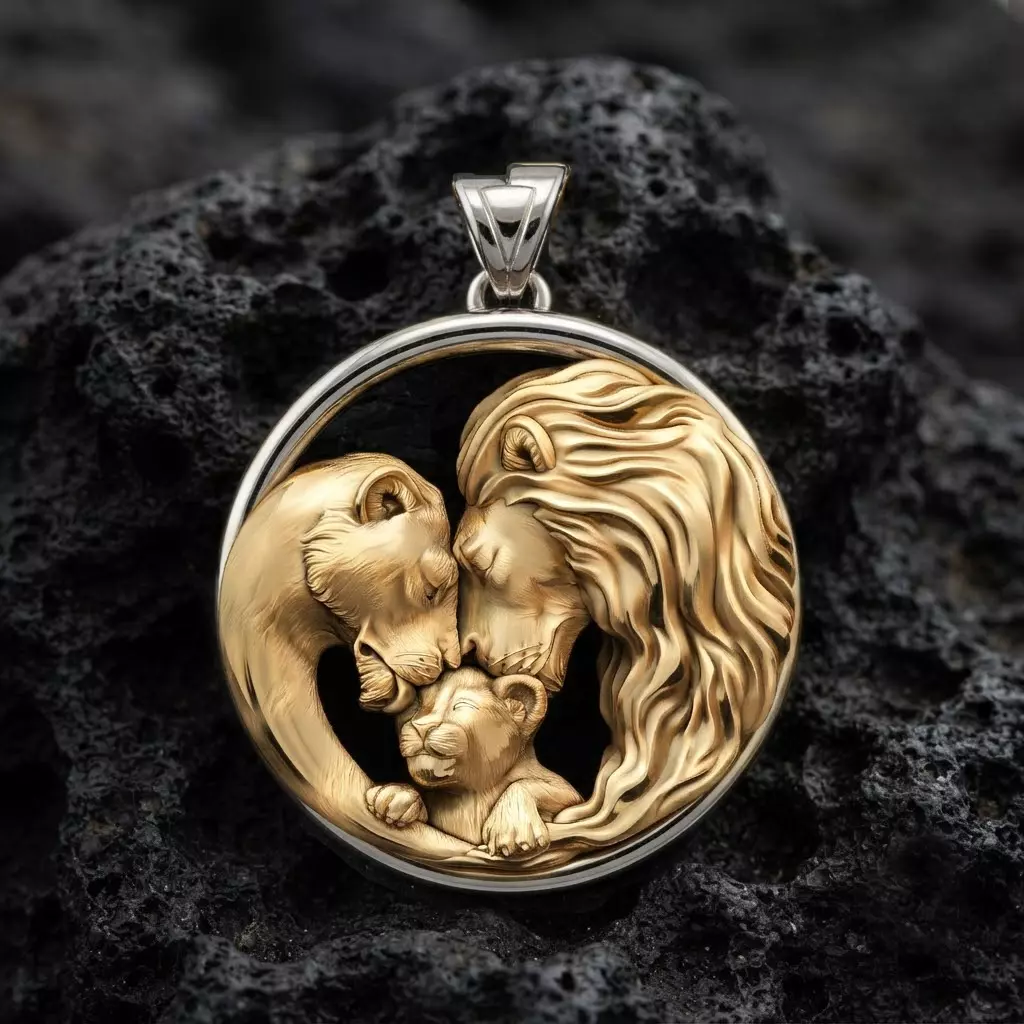 Lions Family Pendant 3D print model