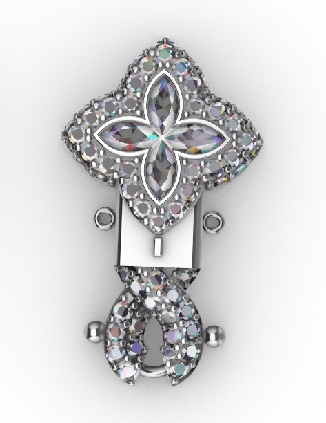 clover hiphop bracelet 3D print model_24