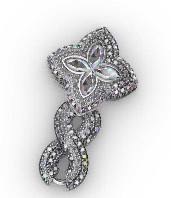 clover hiphop bracelet 3D print model_9