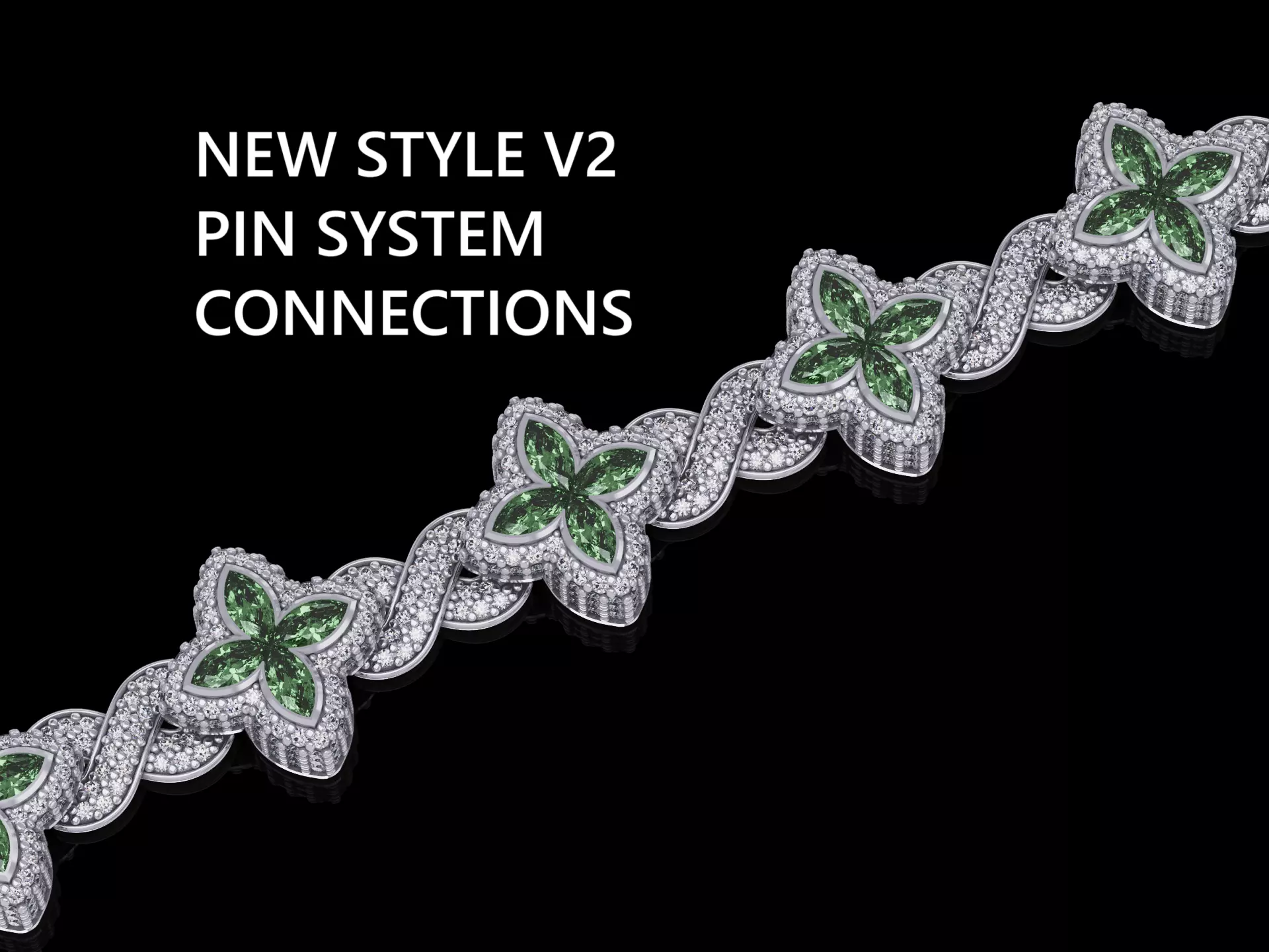 clover hiphop bracelet 3D print model_1