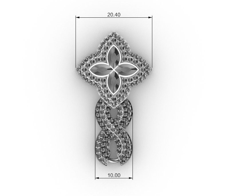 clover hiphop bracelet 3D print model_22