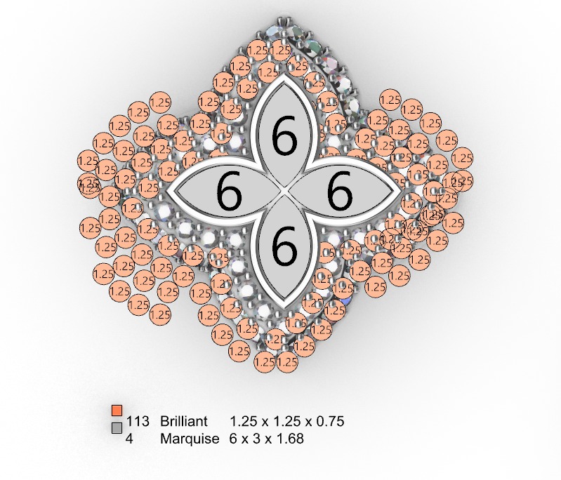 clover hiphop bracelet 3D print model_8