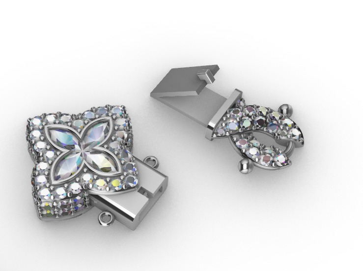 clover hiphop bracelet 3D print model_4