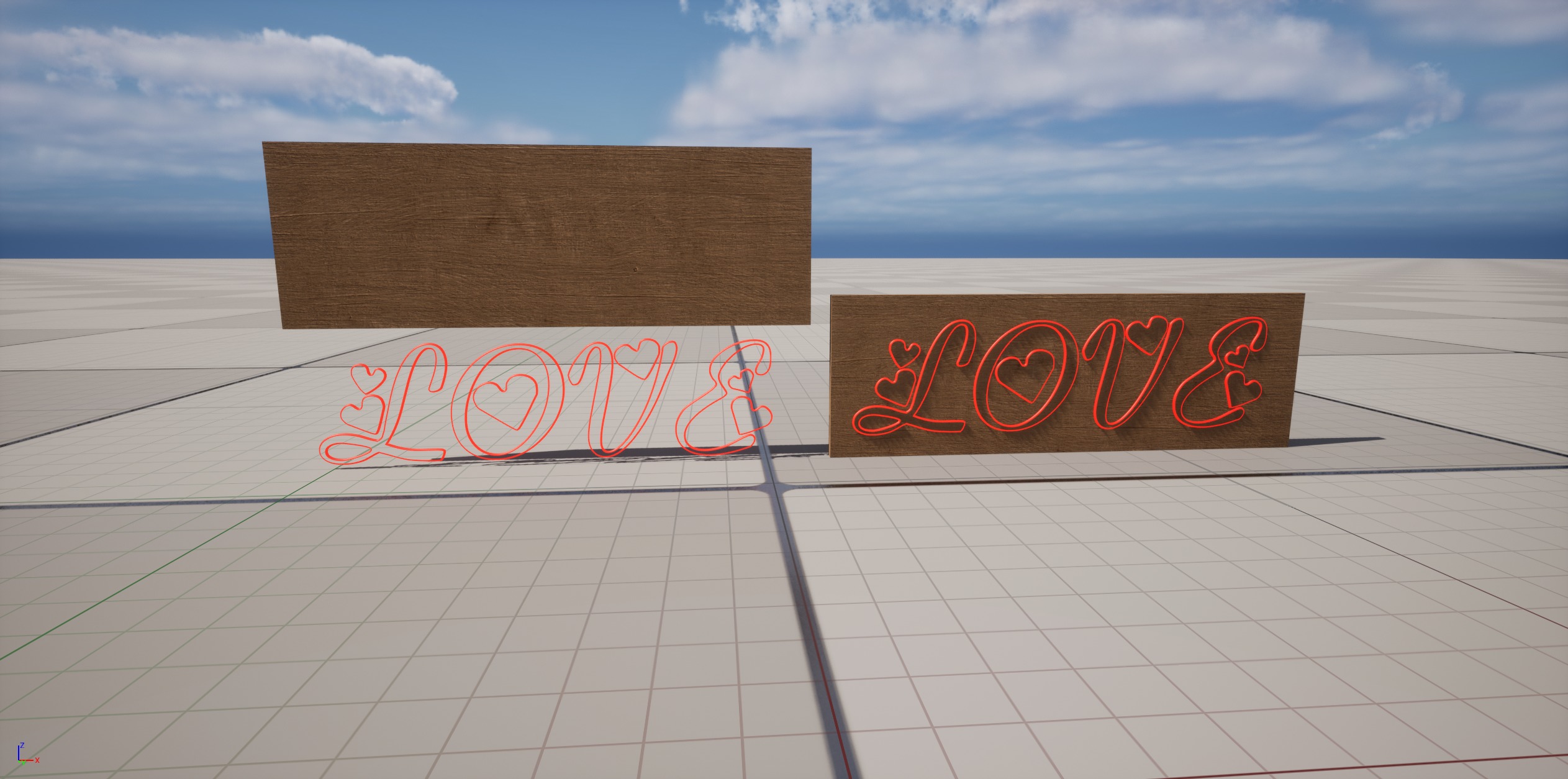 neon love 3D model_2