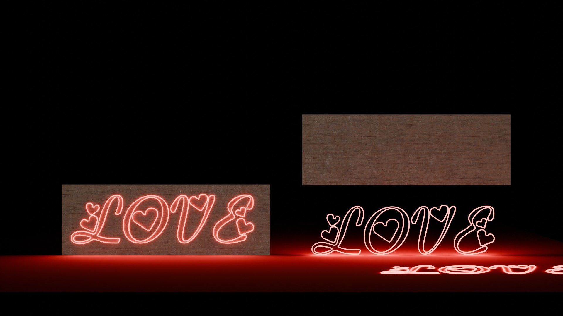 neon love 3D model_1