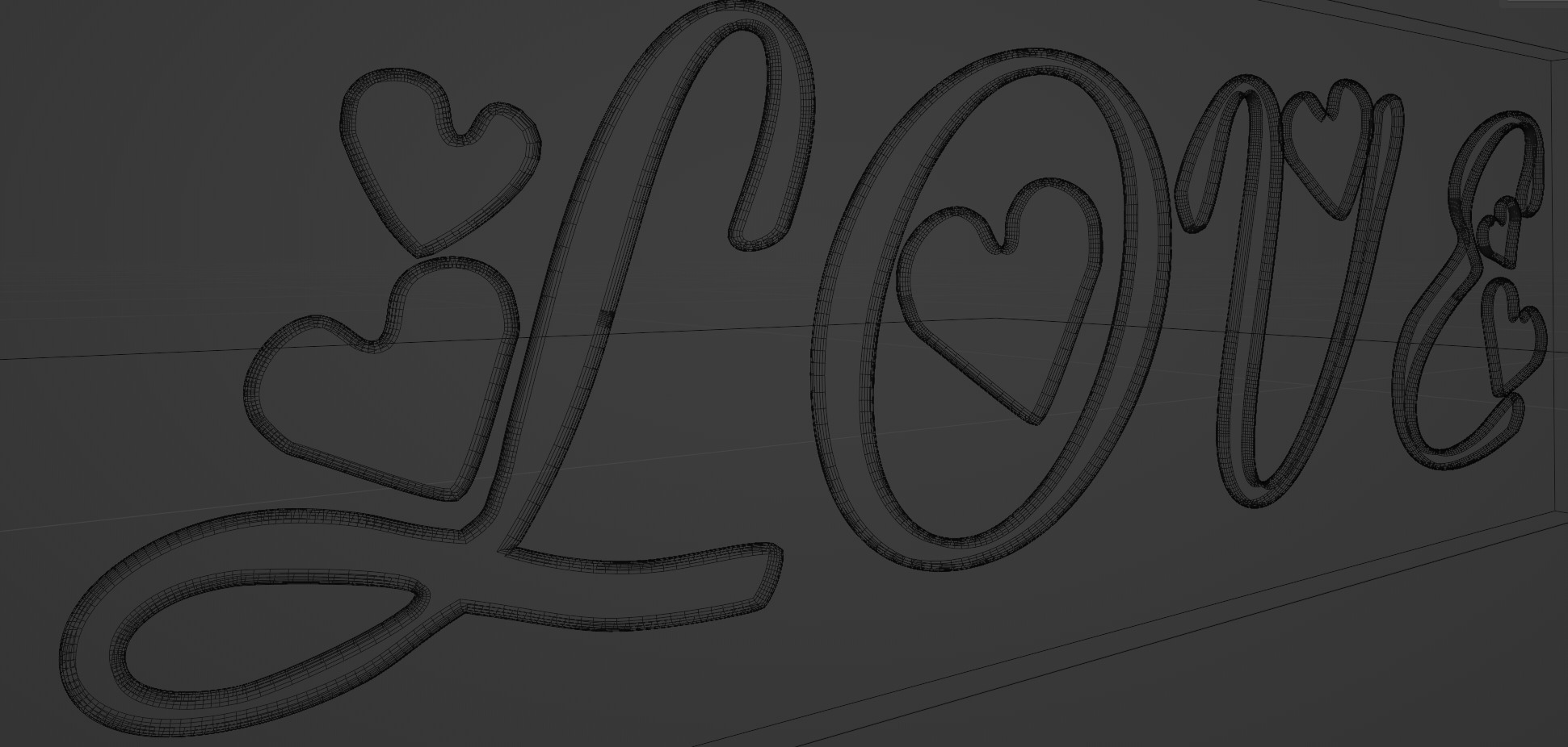 neon love 3D model_4