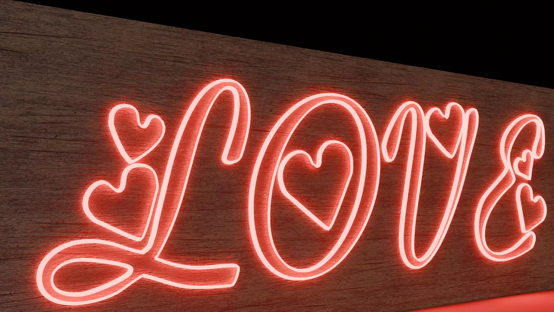 neon love 3D model_0