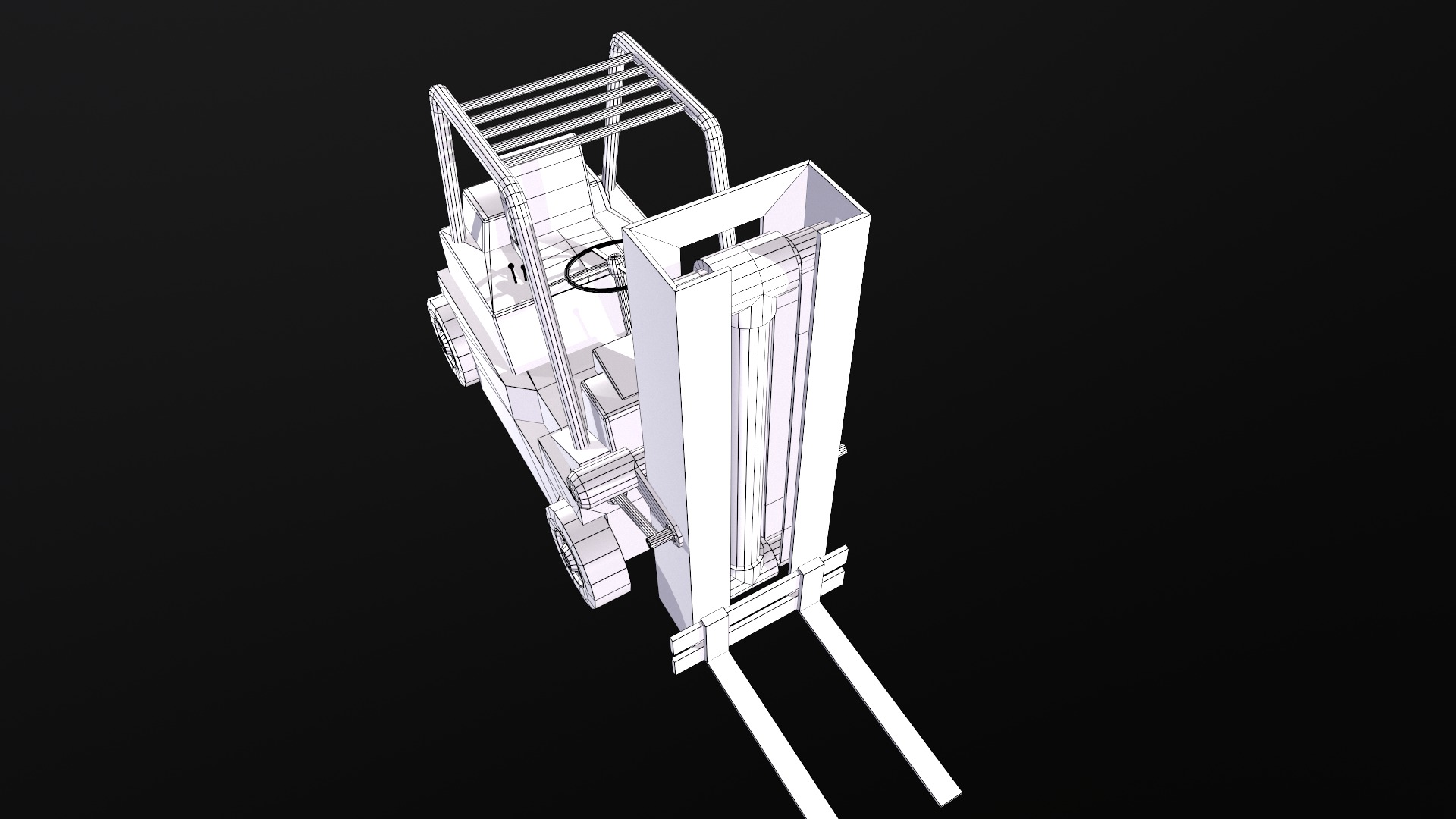 Low poly forklift Low-poly 3D model_8