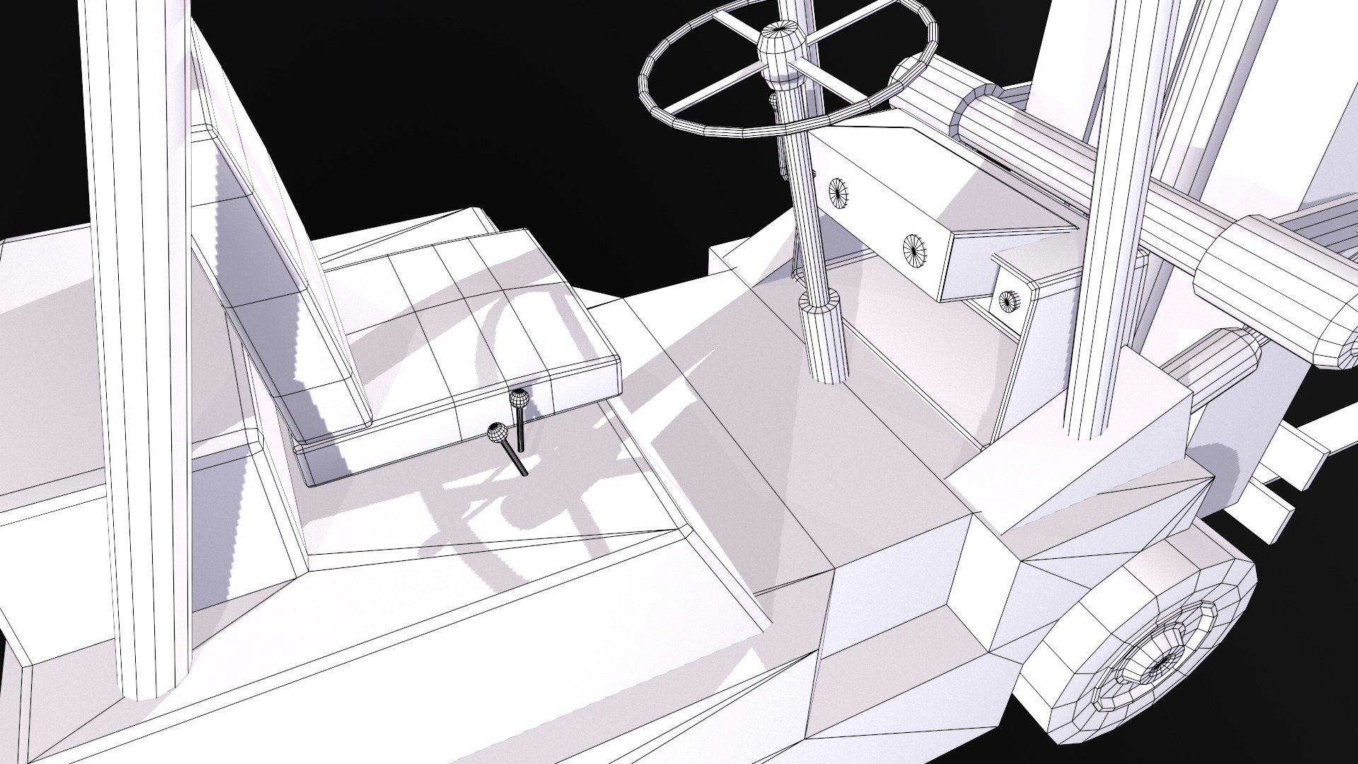 Low poly forklift Low-poly 3D model_6