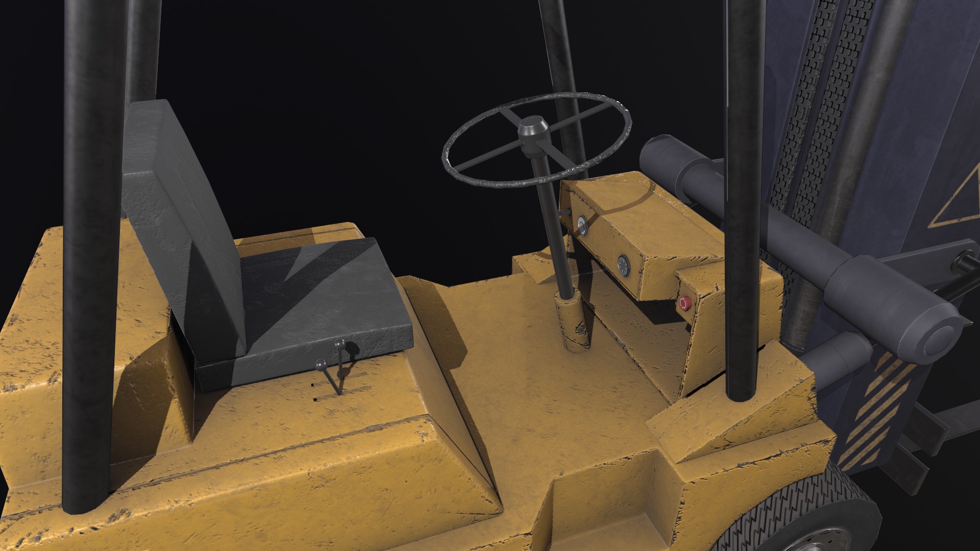 Low poly forklift Low-poly 3D model_2