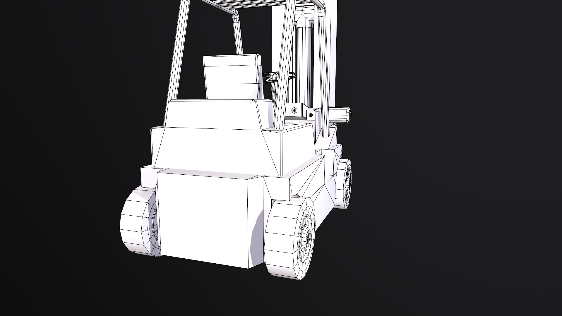 Low poly forklift Low-poly 3D model_7